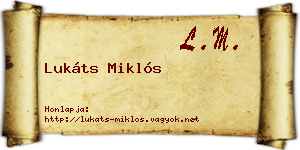 Lukáts Miklós névjegykártya